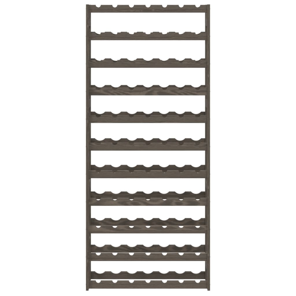 Wine rack for 77 bottles gray solid pine