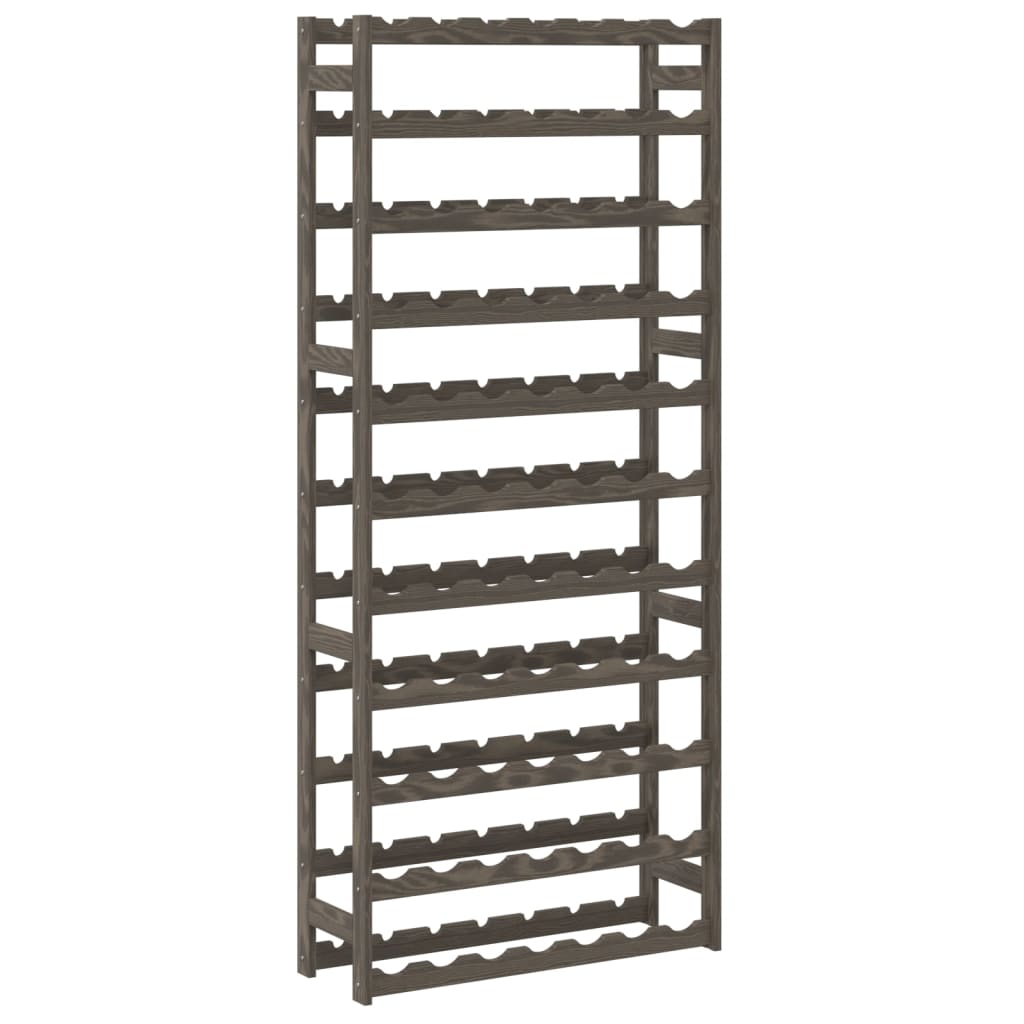 Wine rack for 77 bottles gray solid pine