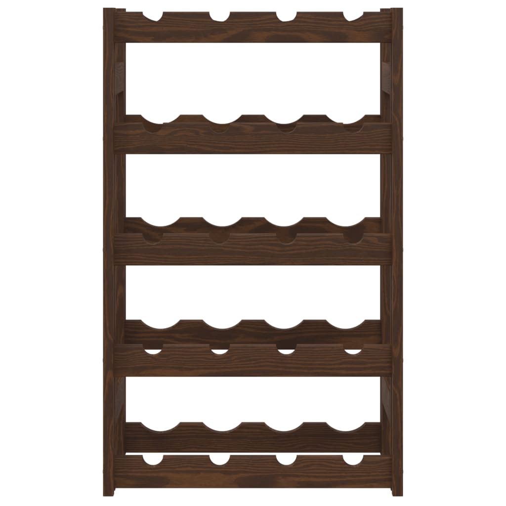 Wine rack for 20 bottles brown solid pine