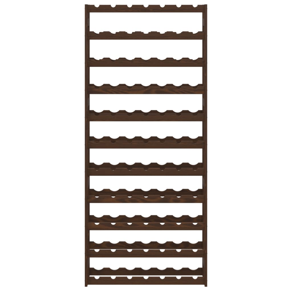 Wine rack for 77 bottles brown solid pine