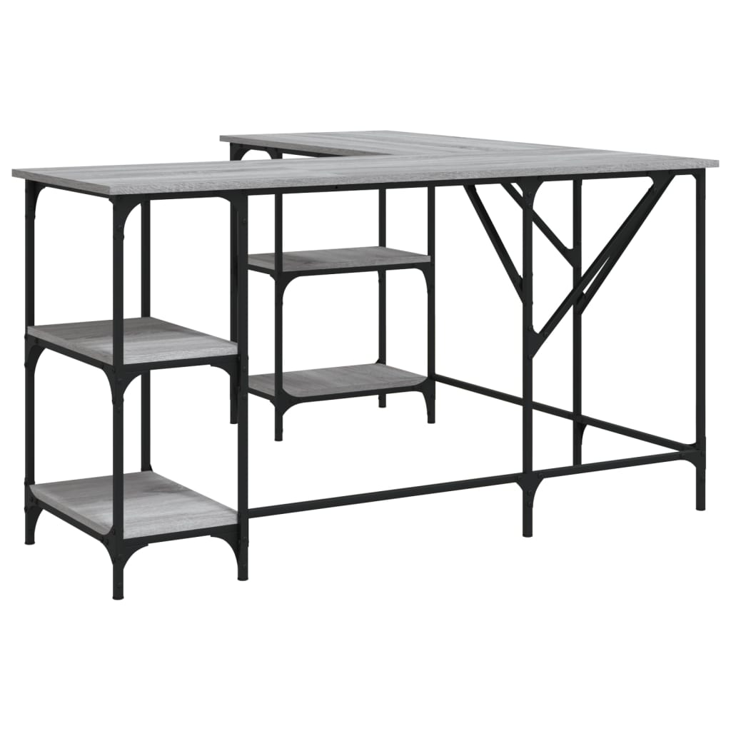 Bureau Sonoma gris 139x139x75 cm matériau bois
