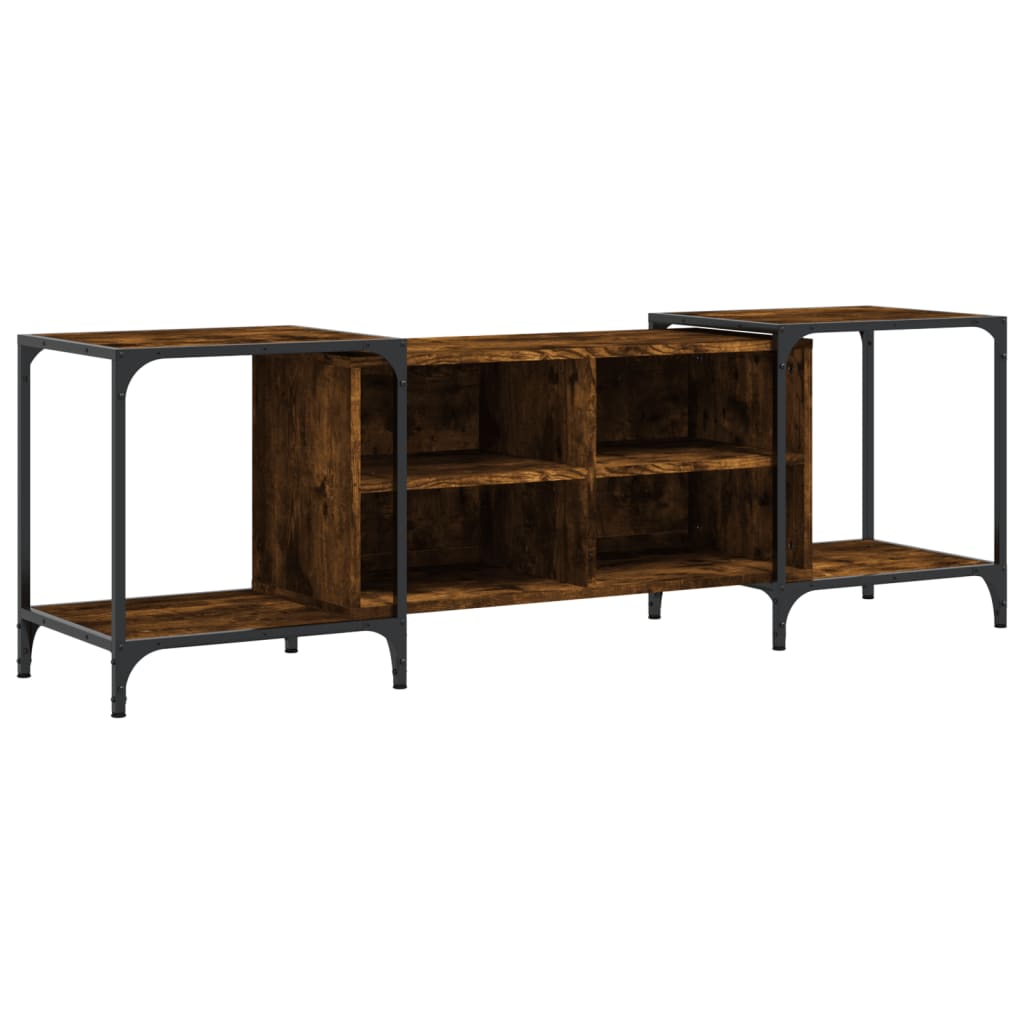 Meuble TV chêne fumé 153x37x50 cm matériau bois