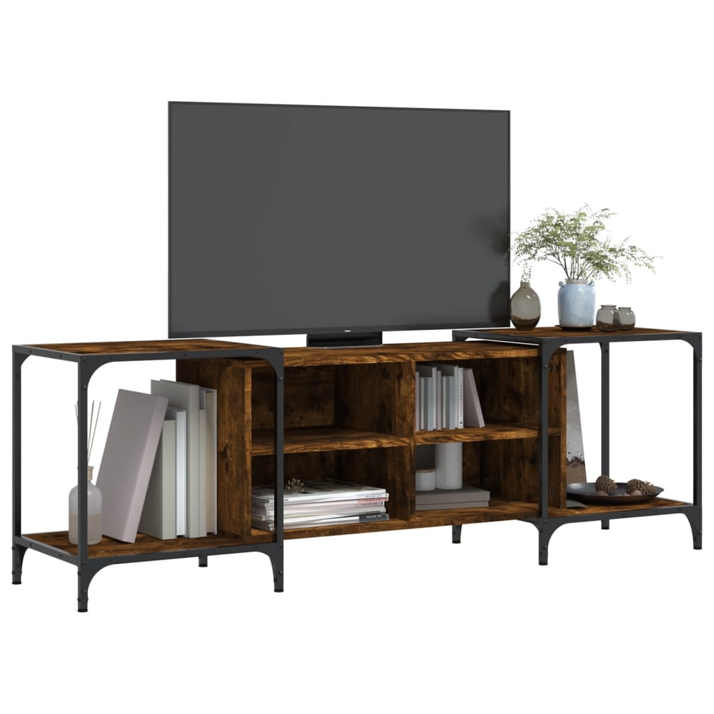 Meuble TV chêne fumé 153x37x50 cm matériau bois