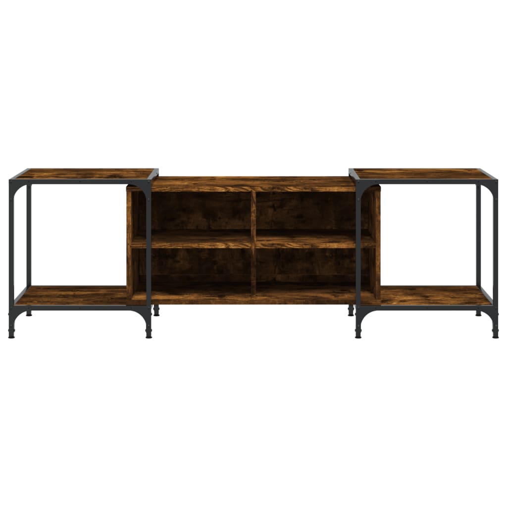 Meuble TV chêne fumé 153x37x50 cm matériau bois
