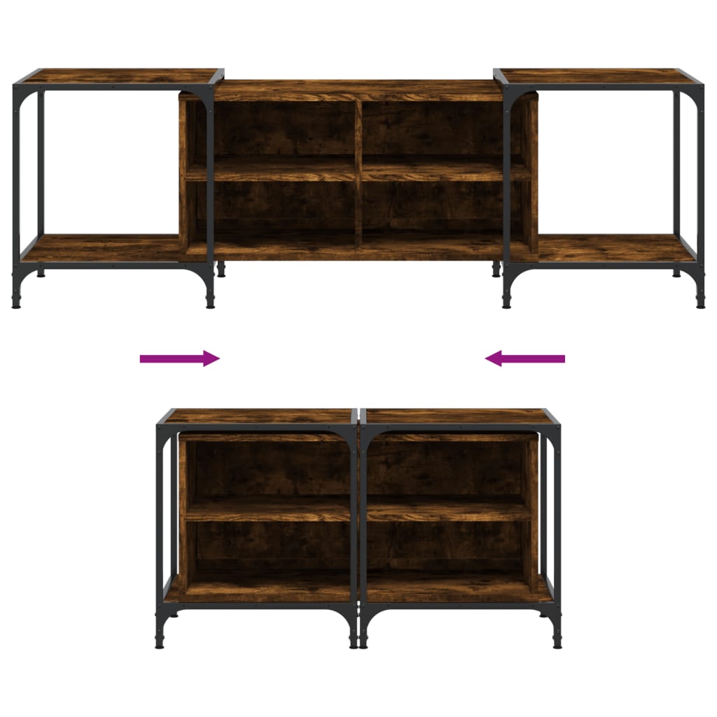 Meuble TV chêne fumé 153x37x50 cm matériau bois