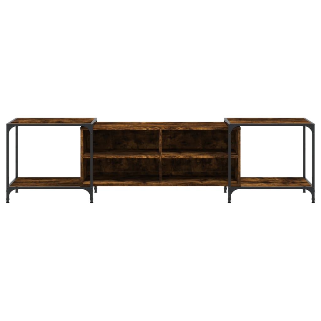 Meuble TV chêne fumé 203x37x50 cm matériau bois
