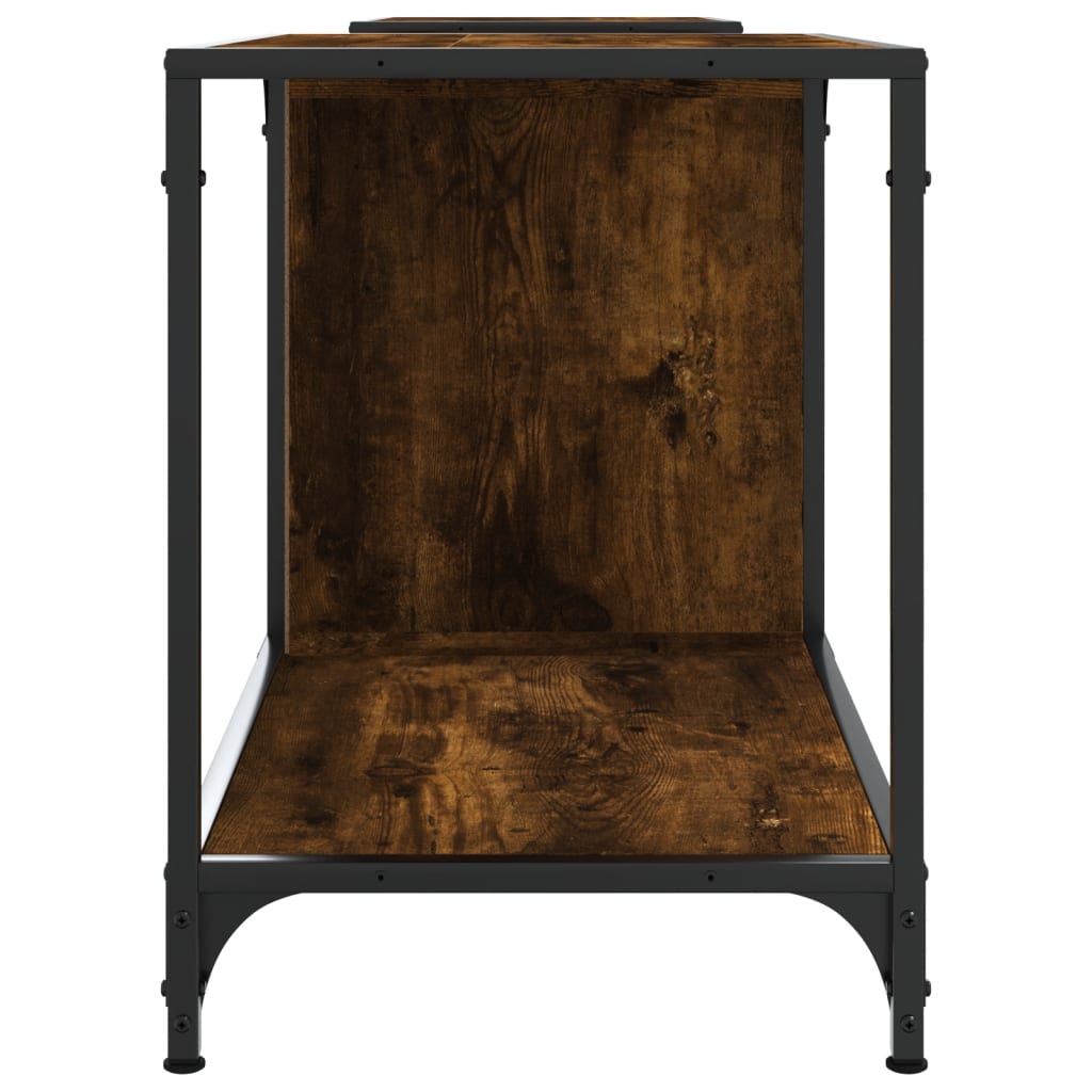 Meuble TV chêne fumé 203x37x50 cm matériau bois