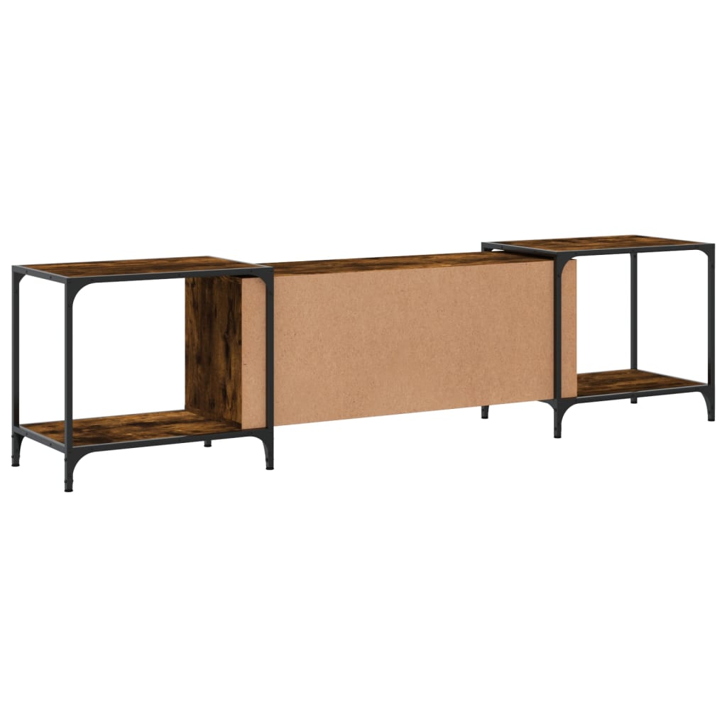 Meuble TV chêne fumé 203x37x50 cm matériau bois