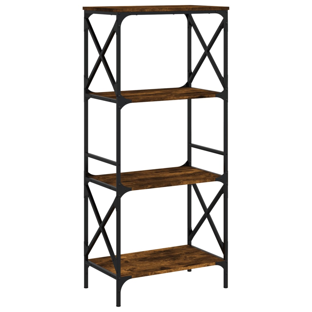 Bookcase 4 shelves smoked oak 59x35x132 cm wood material