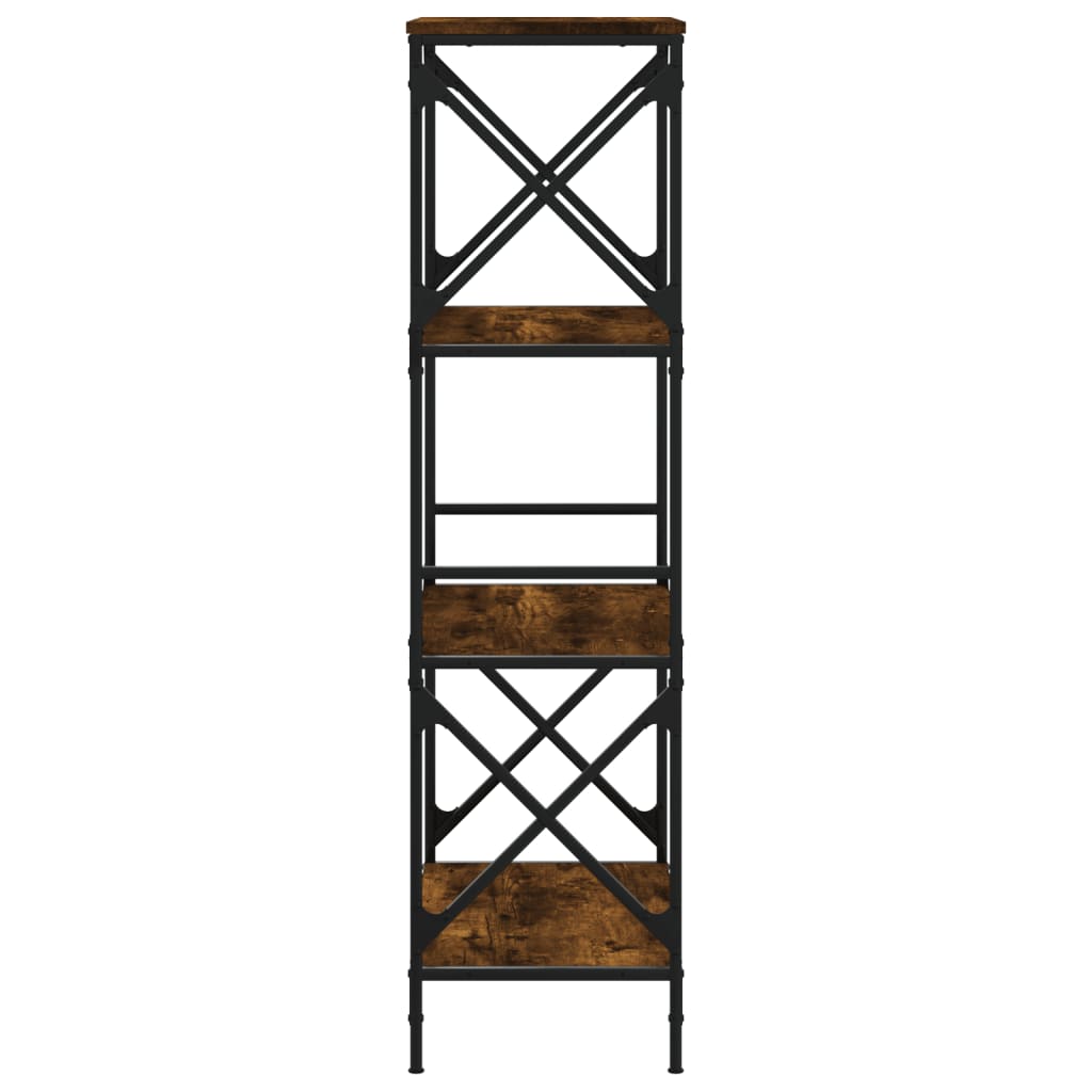 Bookcase 4 shelves smoked oak 59x35x132 cm wood material