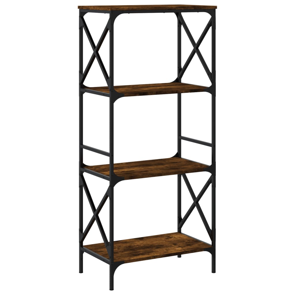 Bookcase 4 shelves smoked oak 59x35x132 cm wood material