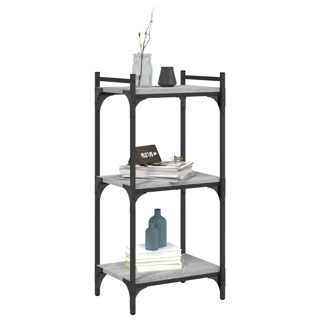 Bibliothèque 3 étagères Sonoma gris 40x30x86 cm matière bois