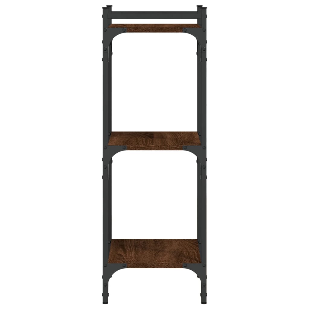 Bookcase 3 Shelves Brown Oak Look 40x30x86cm Wood Material