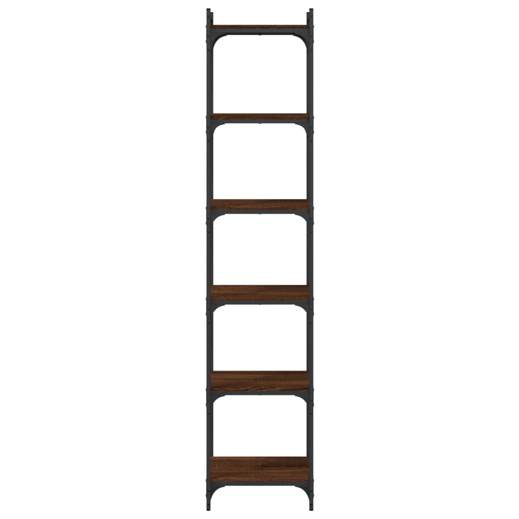 Bookcase 6 Shelves Brown Oak Look 40x30x188cm Wood Material