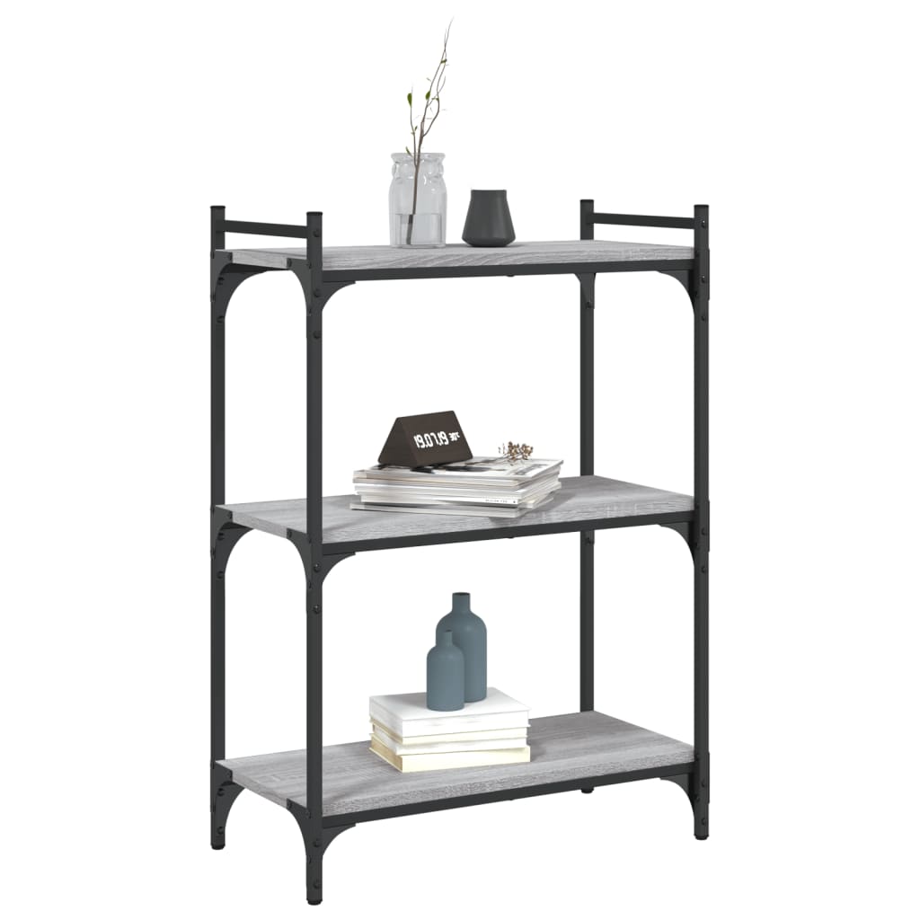 Bibliothèque 3 étagères Sonoma gris 60x30x86 cm matière bois