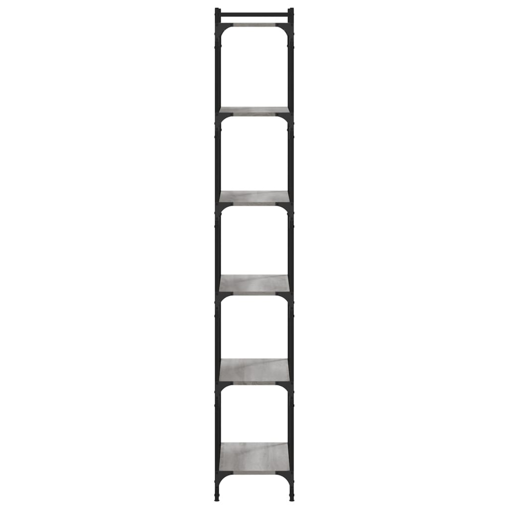 Bookcase 6 Shelves Grey Sonoma 60x30x188 cm Wood Material