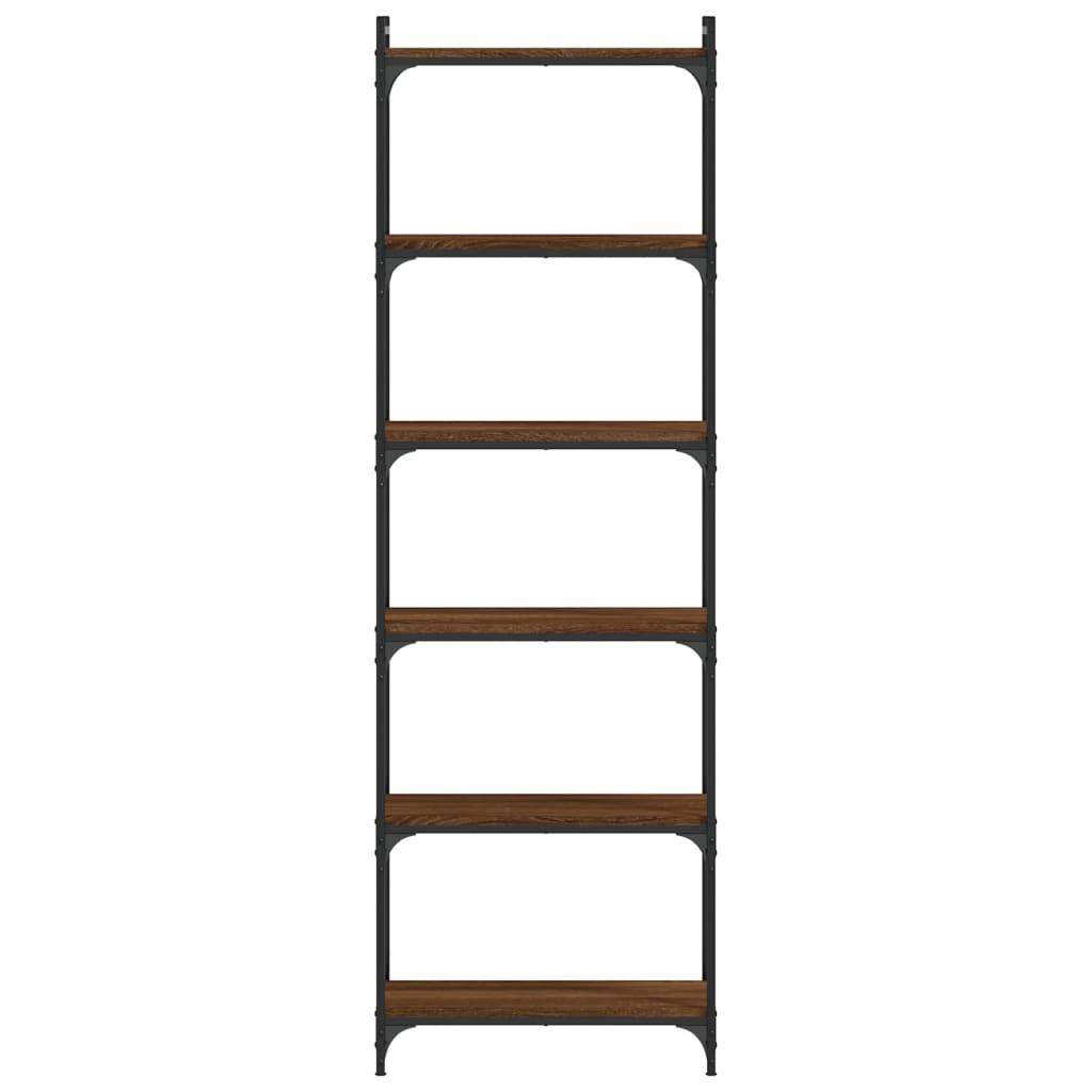 Bücherregal 6 Böden Braun Eiche-Optik 60x30x188cm Holzwerkstoff