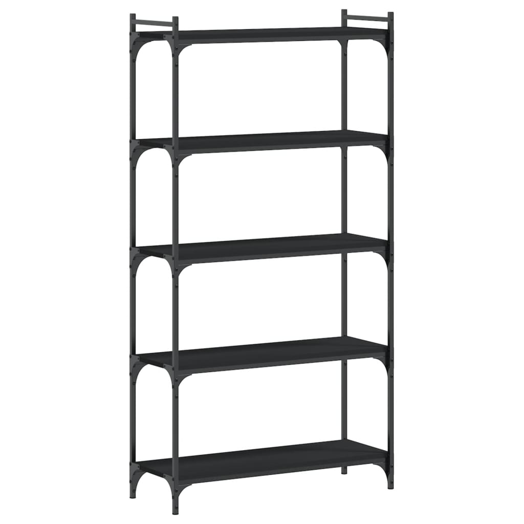 Bookcase 5 Shelves Black 80x30x154 cm Wood Material