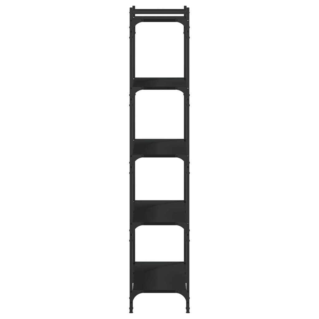 Bookcase 5 Shelves Black 80x30x154 cm Wood Material
