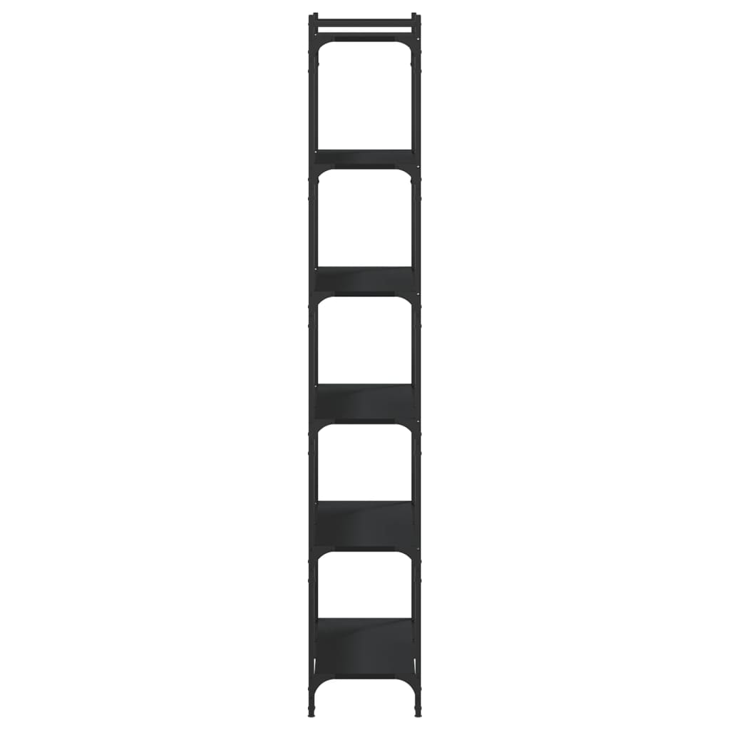 Bookcase 6 Shelves Black 80x30x188 cm Wood Material