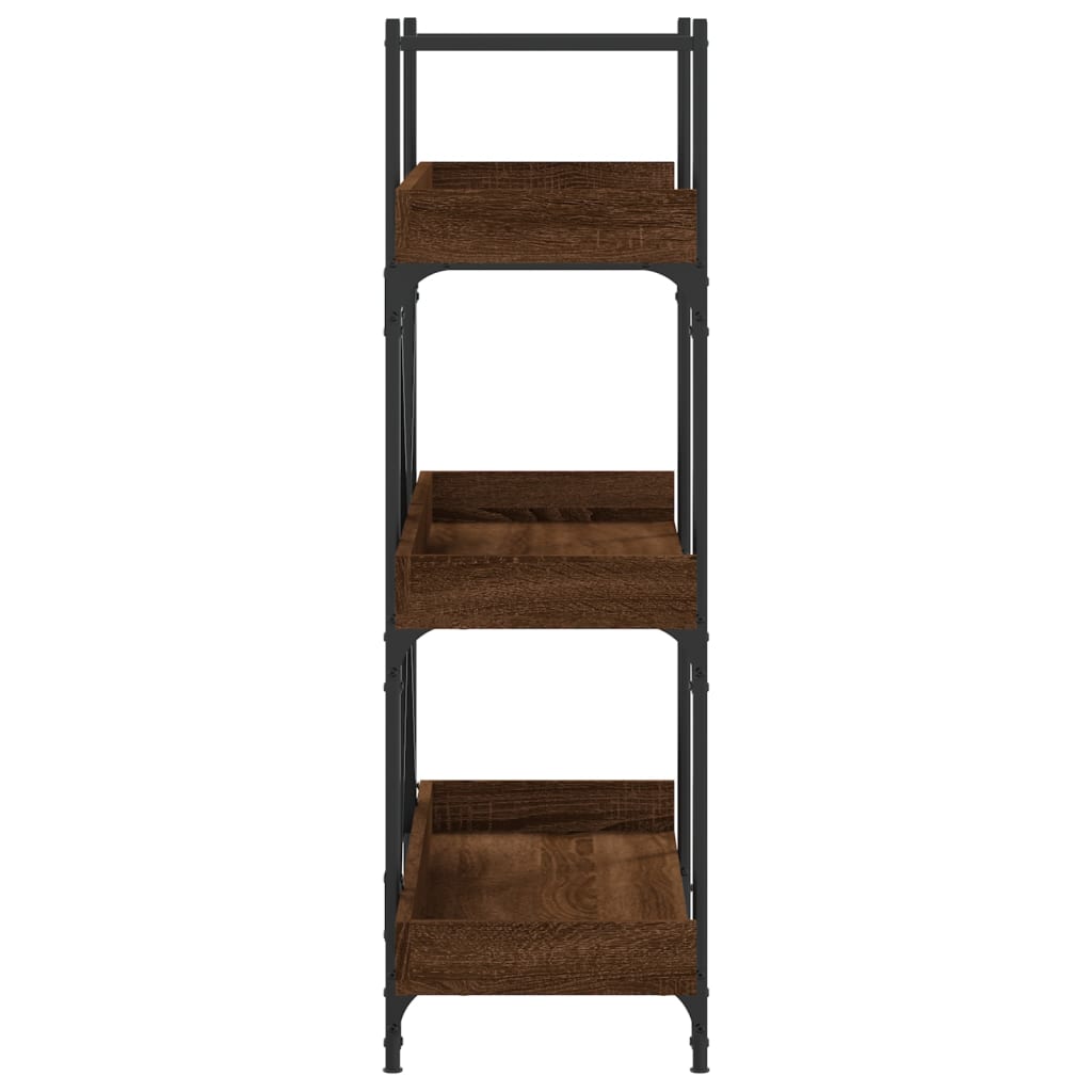 Bookcase 3 Shelves Brown Oak Look 100x33x108.5 cm