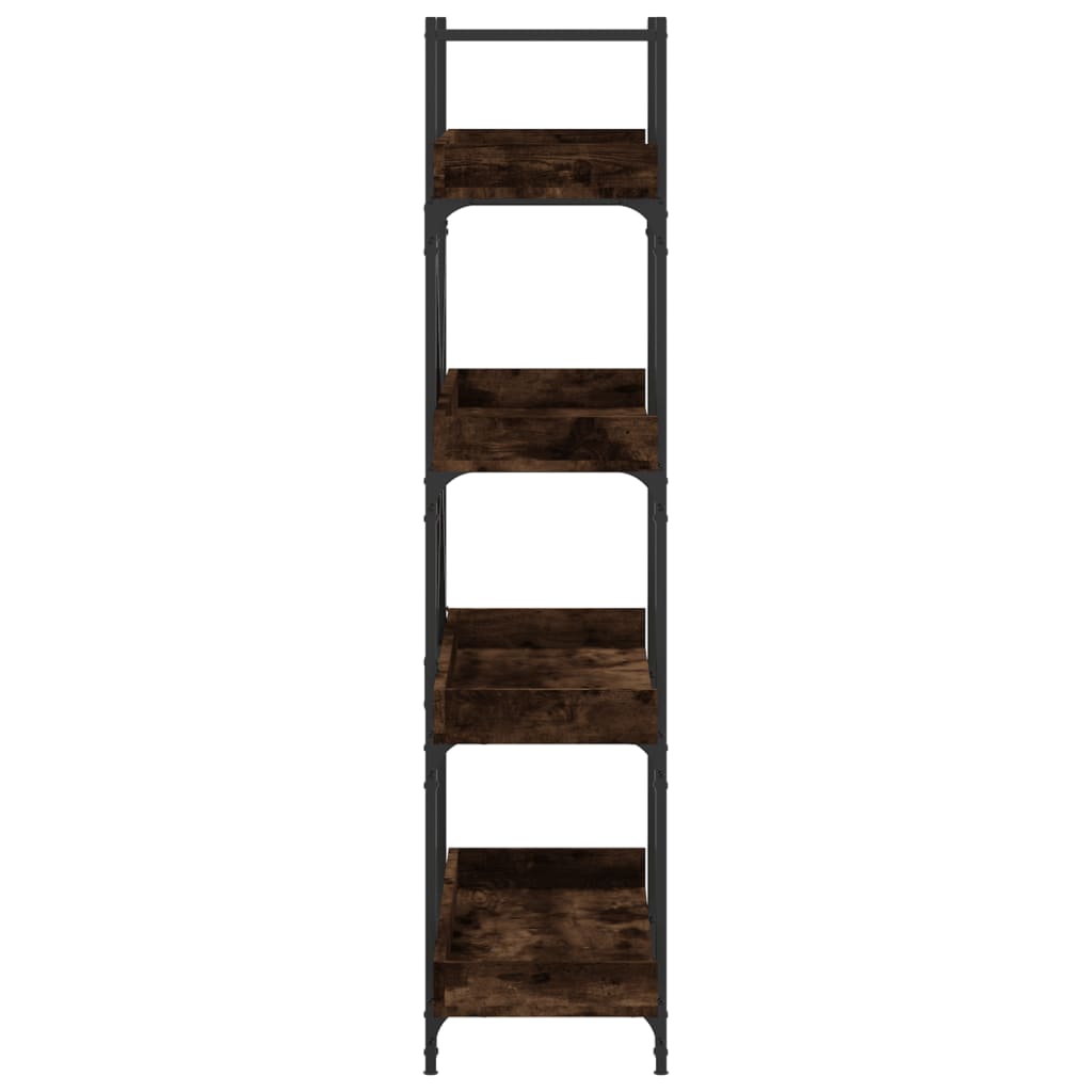 Bookcase 4 shelves smoked oak 100x33x145.5 cm wood material