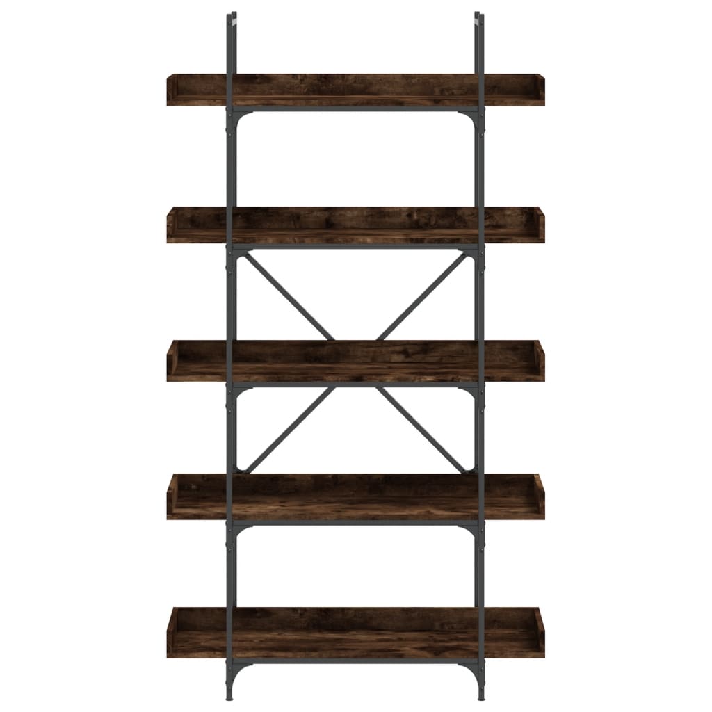 Bibliothèque 5 étagères chêne fumé 100x33x180,5 cm matière bois