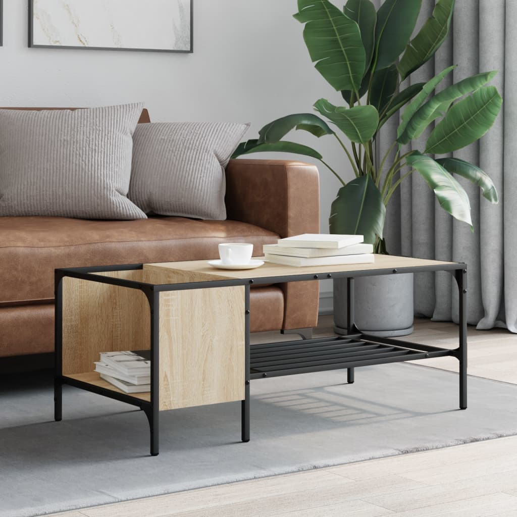 Coffee table with shelf Sonoma oak 100x51x40 cm wood material