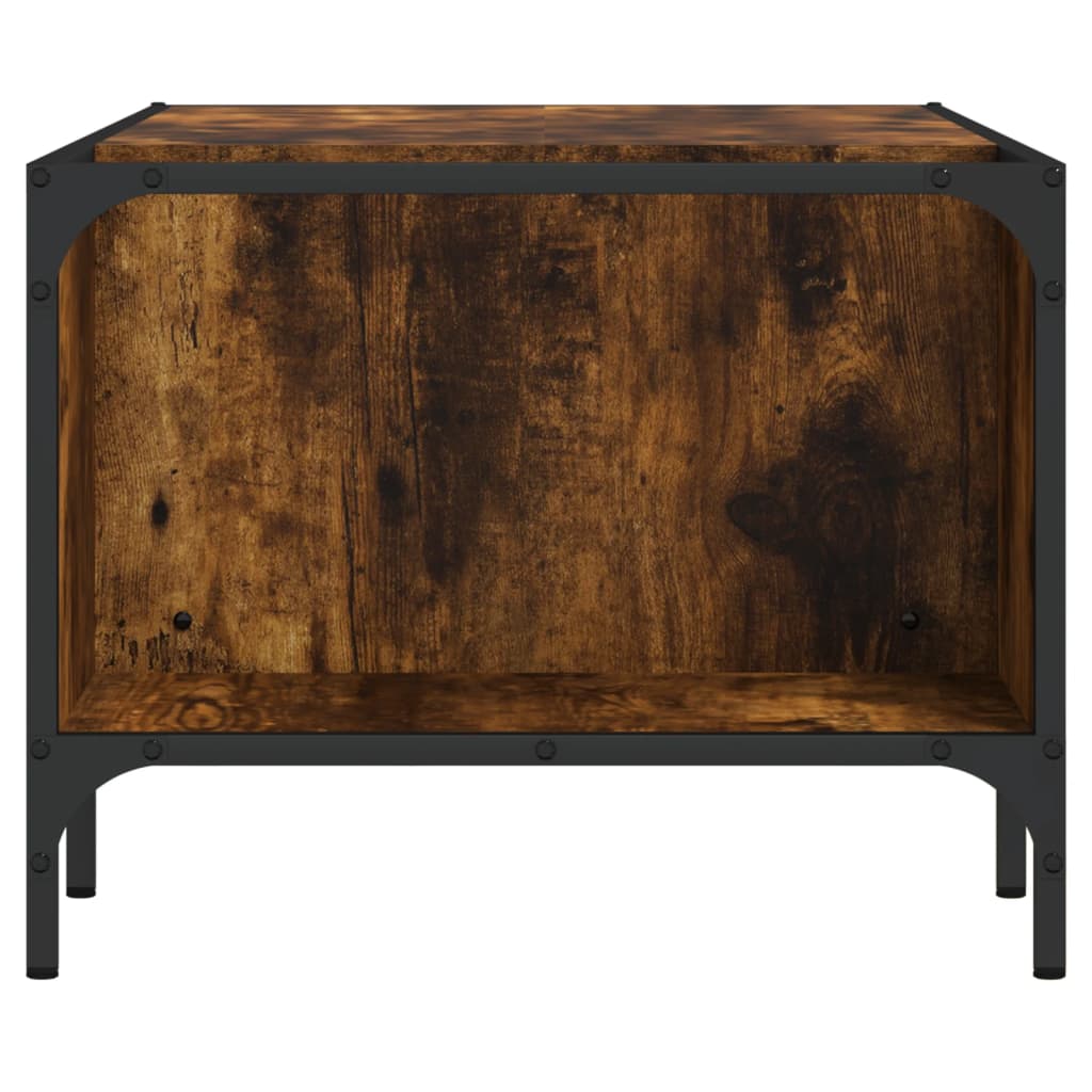 Coffee table with shelf smoked oak 100x51x40 cm wood material