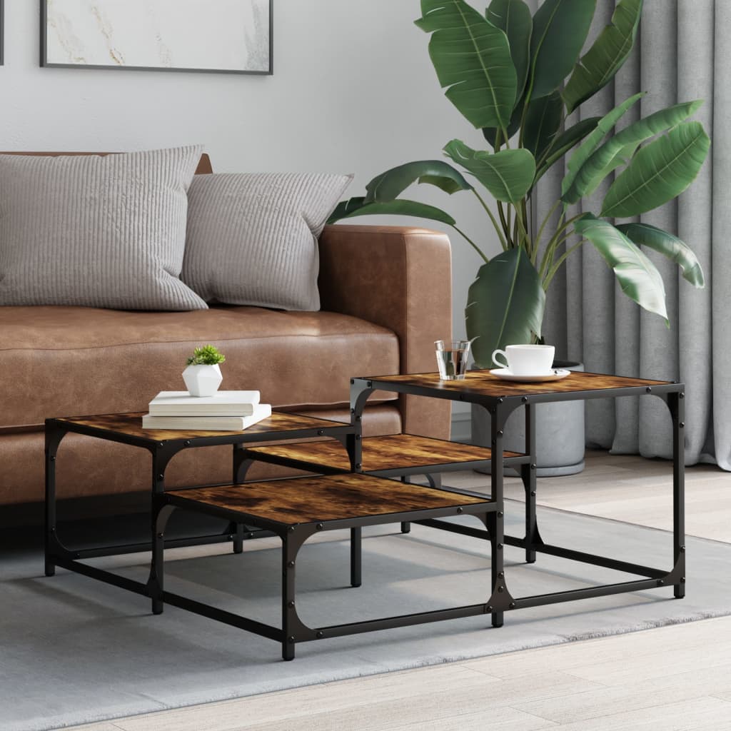 Coffee table smoked oak 87.5x87.5x40 cm wood material