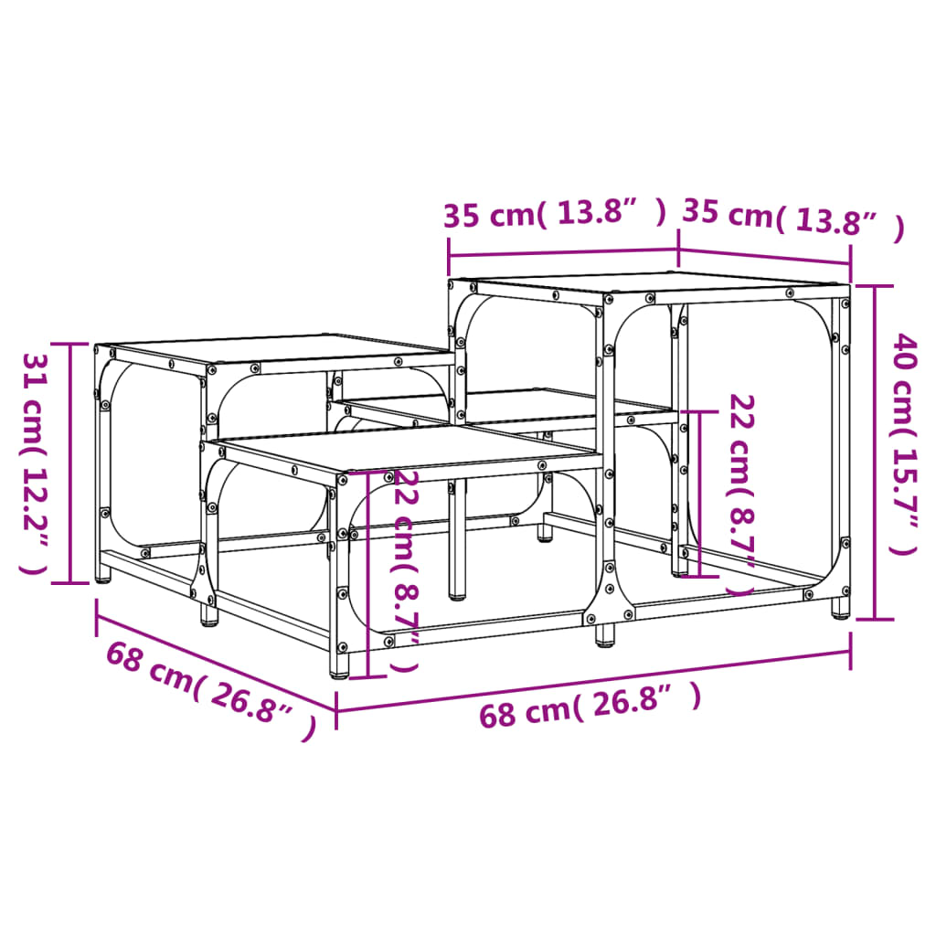 Coffee table Sonoma oak 68x68x40 cm wood material