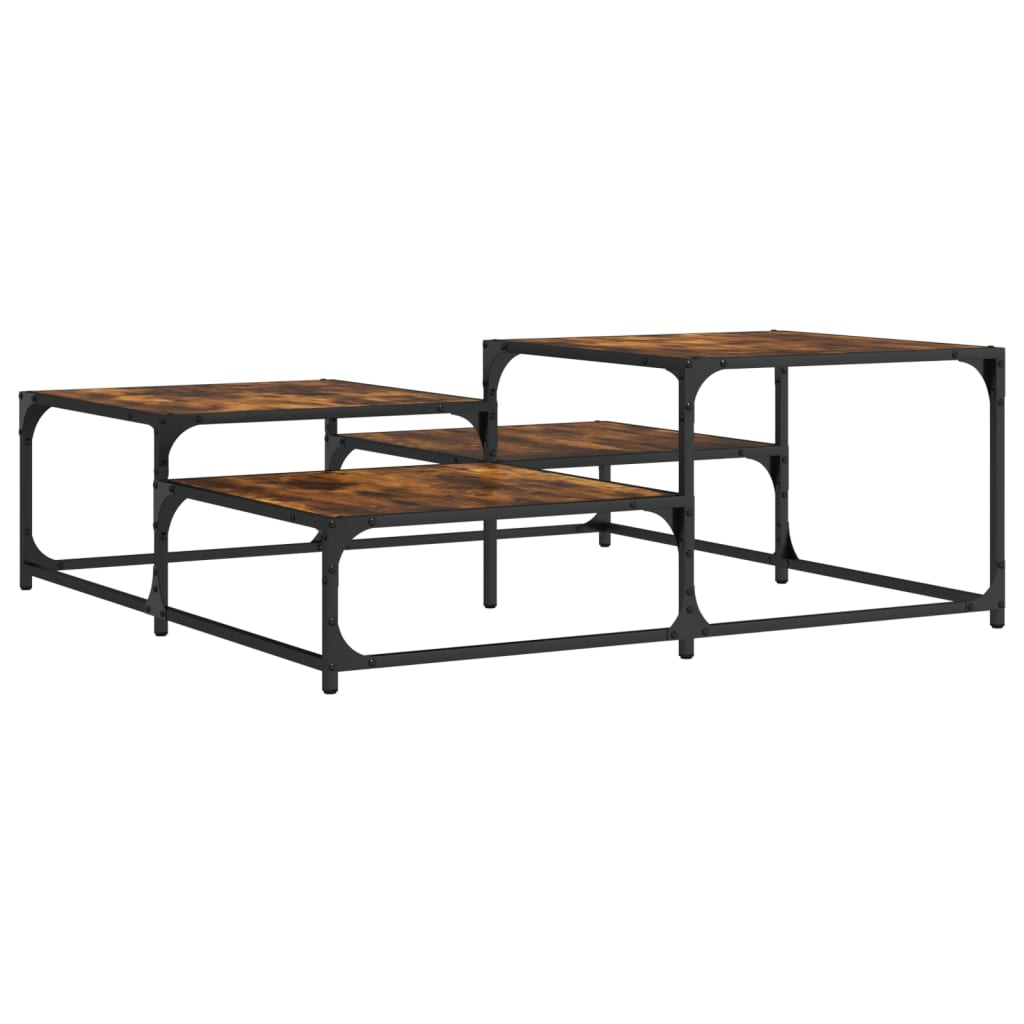 Coffee table smoked oak 107x107x40 cm wood material
