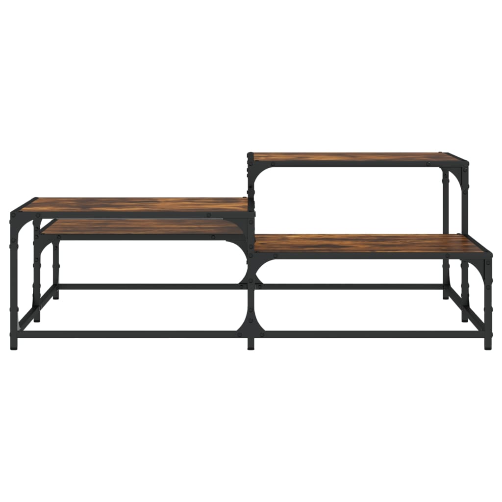 Coffee table smoked oak 107x107x40 cm wood material