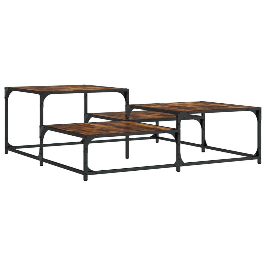 Coffee table smoked oak 107x107x40 cm wood material