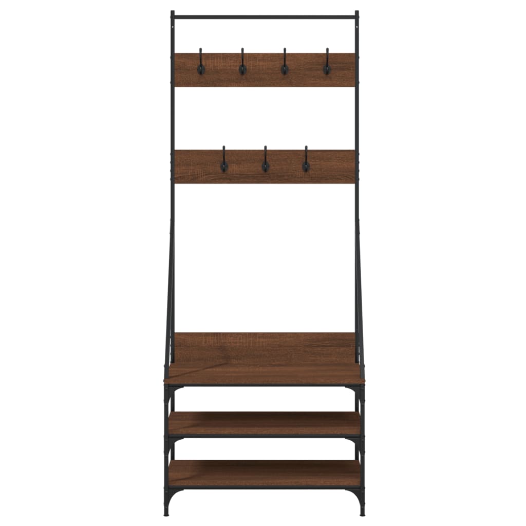 Clothes rack with shoe rack brown oak look 72x34x184 cm