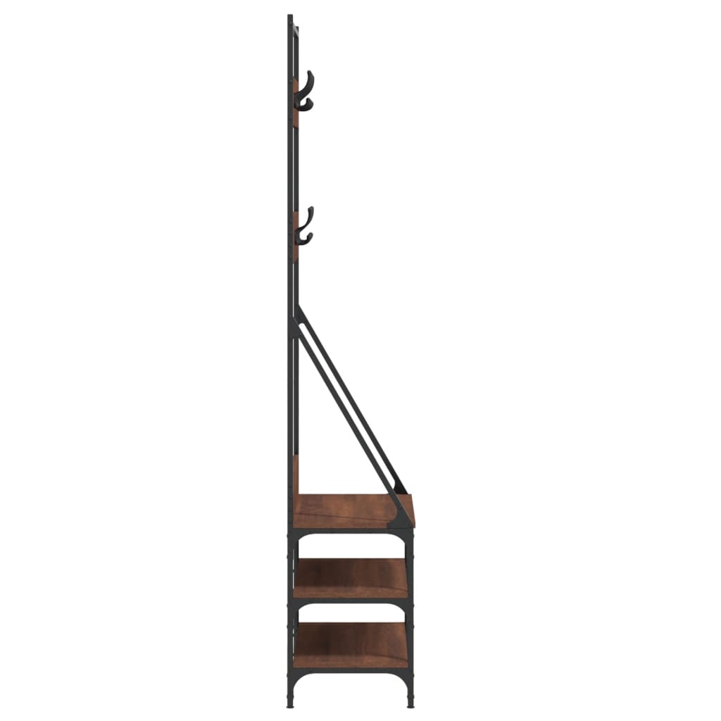 Clothes rack with shoe rack brown oak look 72x34x184 cm