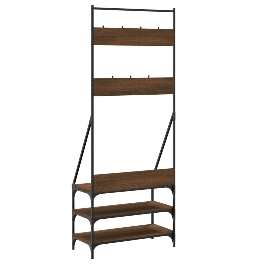 Clothes rack with shoe rack brown oak look 72x34x184 cm