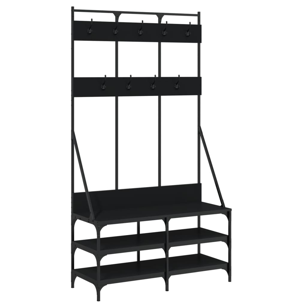Clothes Rack with Shoe Rack Black 100x40x184 cm