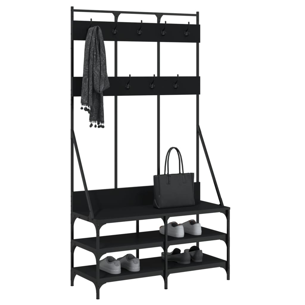 Clothes Rack with Shoe Rack Black 100x40x184 cm