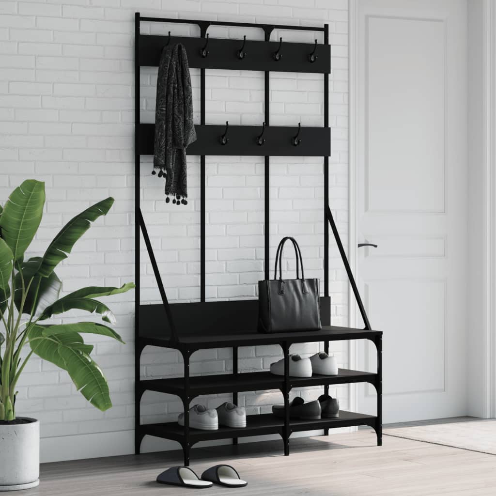 Clothes Rack with Shoe Rack Black 100x40x184 cm
