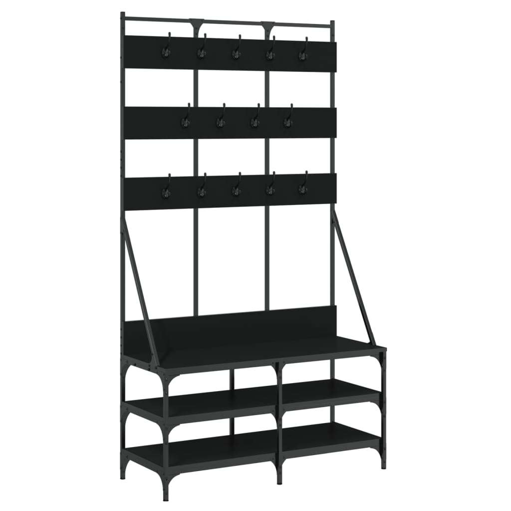 Clothes Rack with Shoe Rack Black 100x40x184 cm