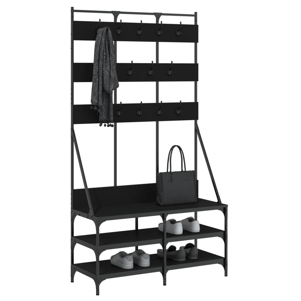 Clothes Rack with Shoe Rack Black 100x40x184 cm