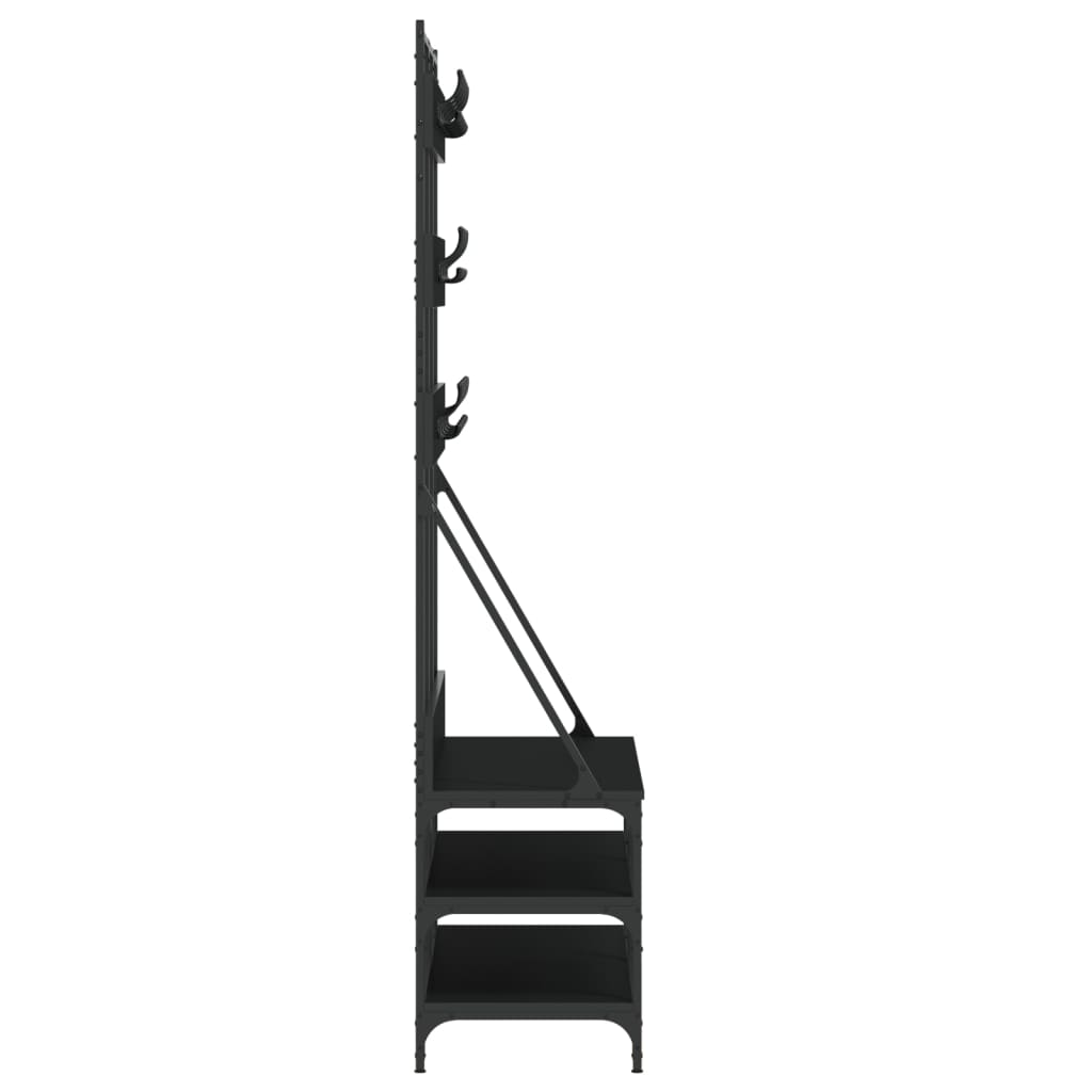 Clothes Rack with Shoe Rack Black 100x40x184 cm