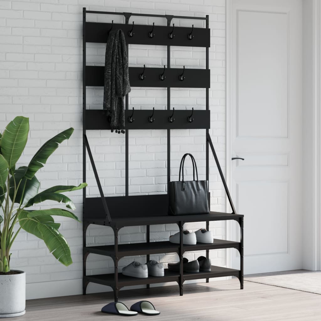 Clothes Rack with Shoe Rack Black 100x40x184 cm
