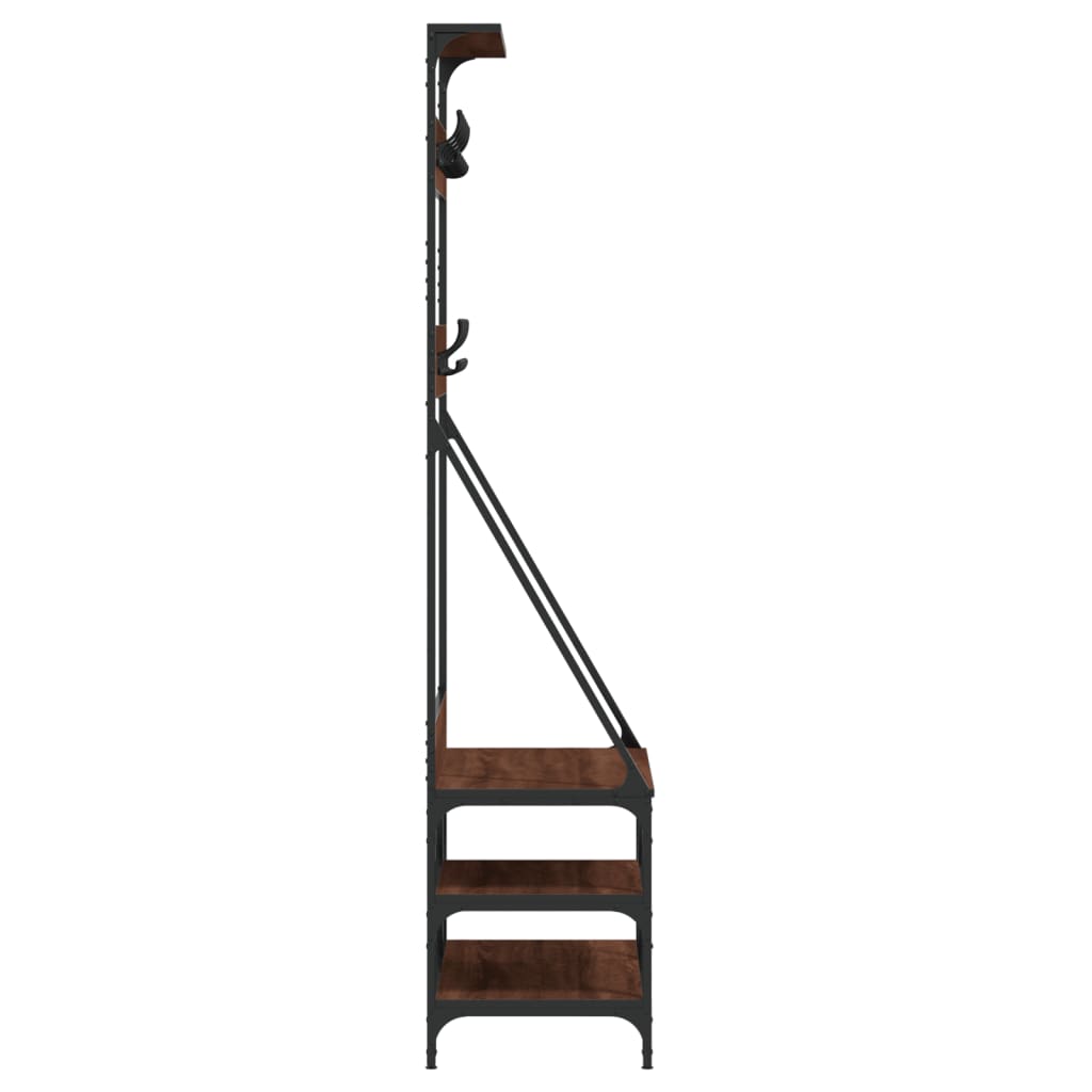 Clothes rack with shoe rack brown oak look 80x40x184 cm
