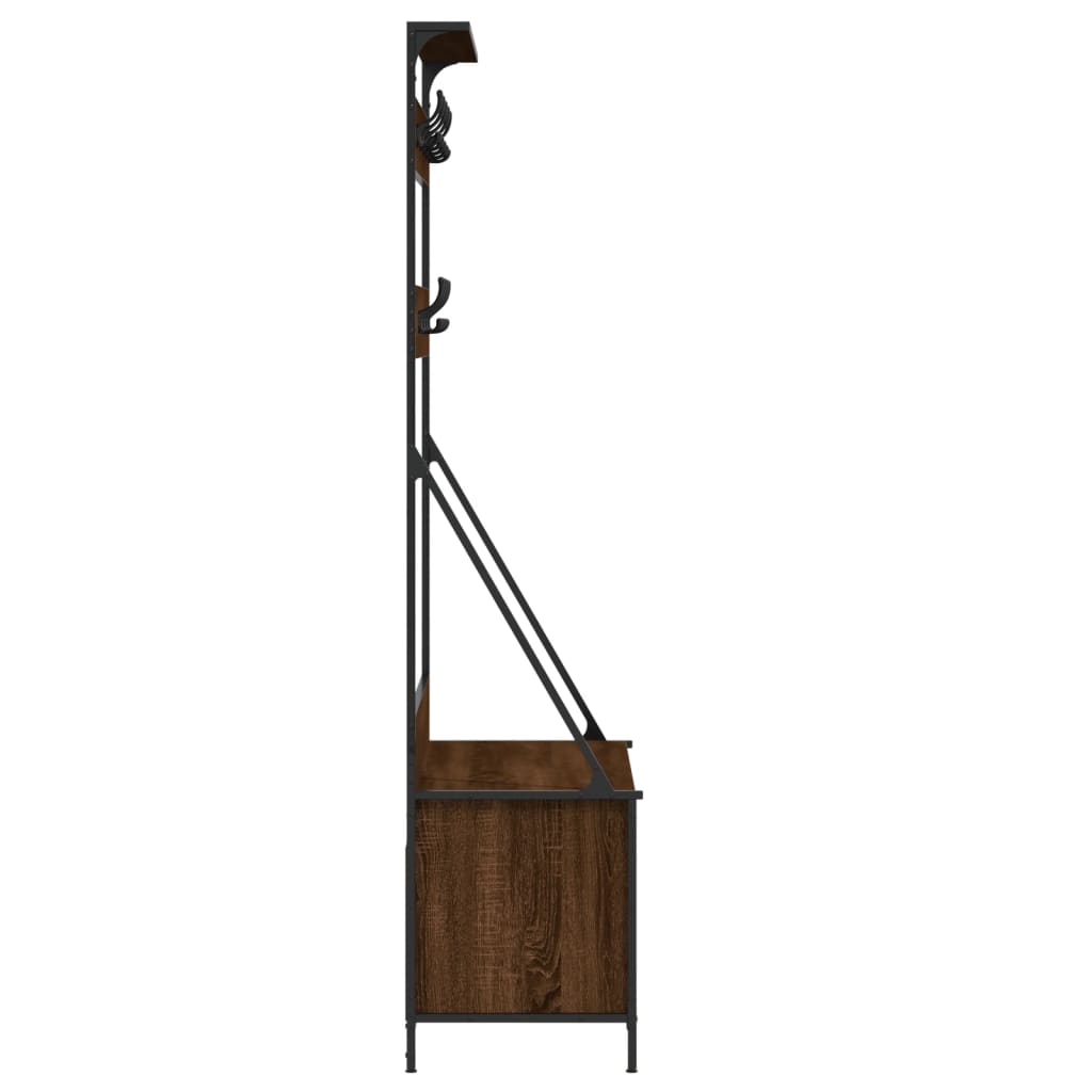 Clothes rack with shoe rack brown oak look 100x41x184 cm
