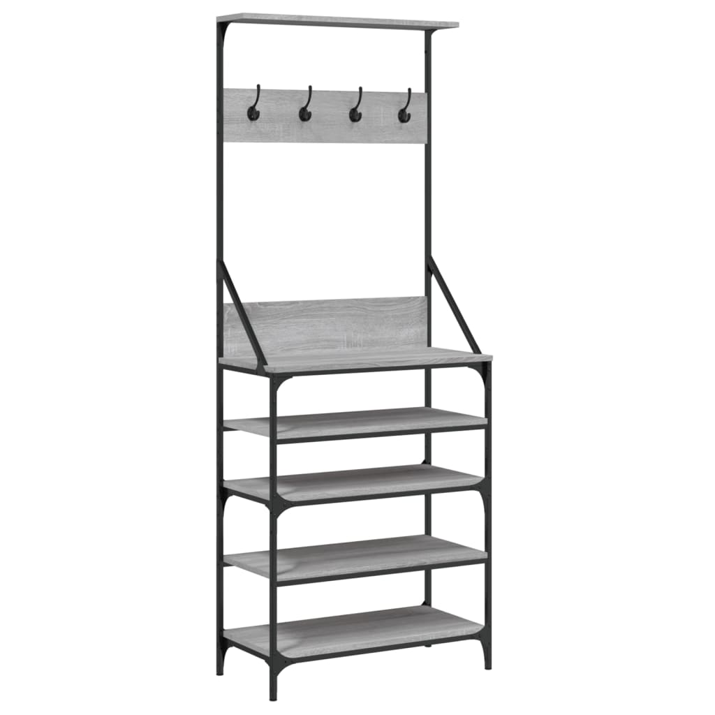 Clothes Rack with Shoe Rack Gray Sonoma 70x34x184 cm