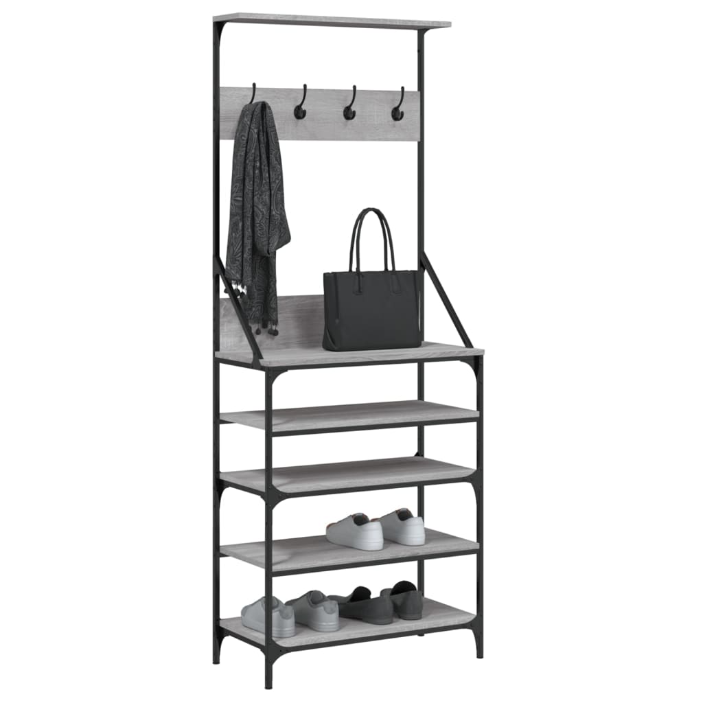 Clothes Rack with Shoe Rack Gray Sonoma 70x34x184 cm