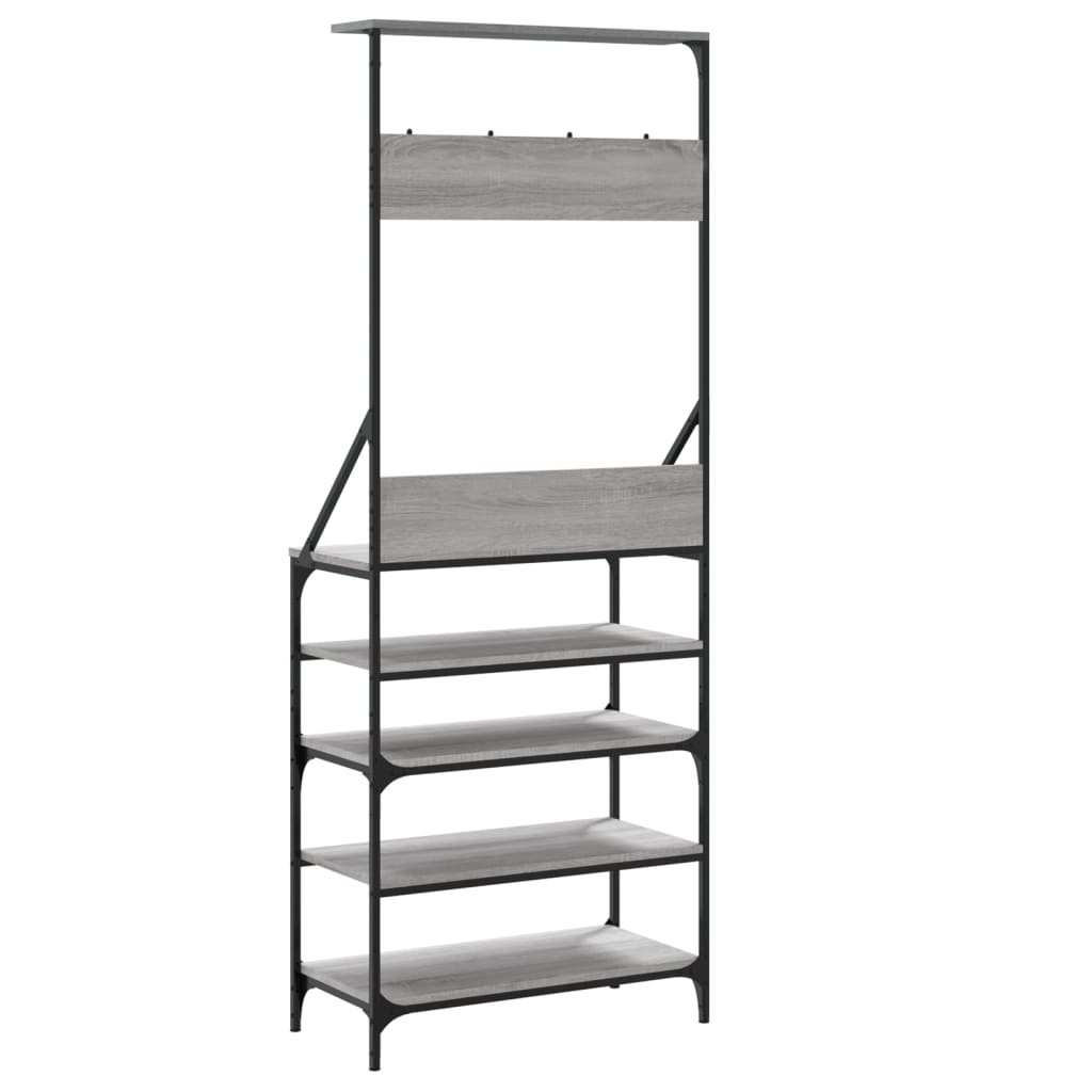 Clothes Rack with Shoe Rack Gray Sonoma 70x34x184 cm