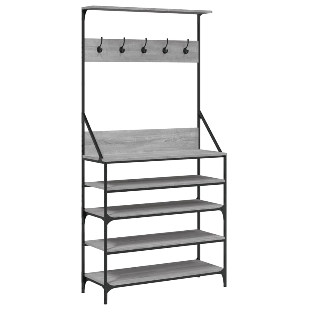 Clothes Rack with Shoe Rack Gray Sonoma 90x34x184 cm